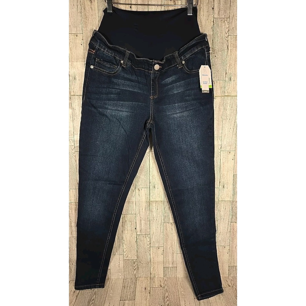 Time & Tru Jeans Maternity MEDIUM (8-10) Skinny Legs Dark Wash NEW